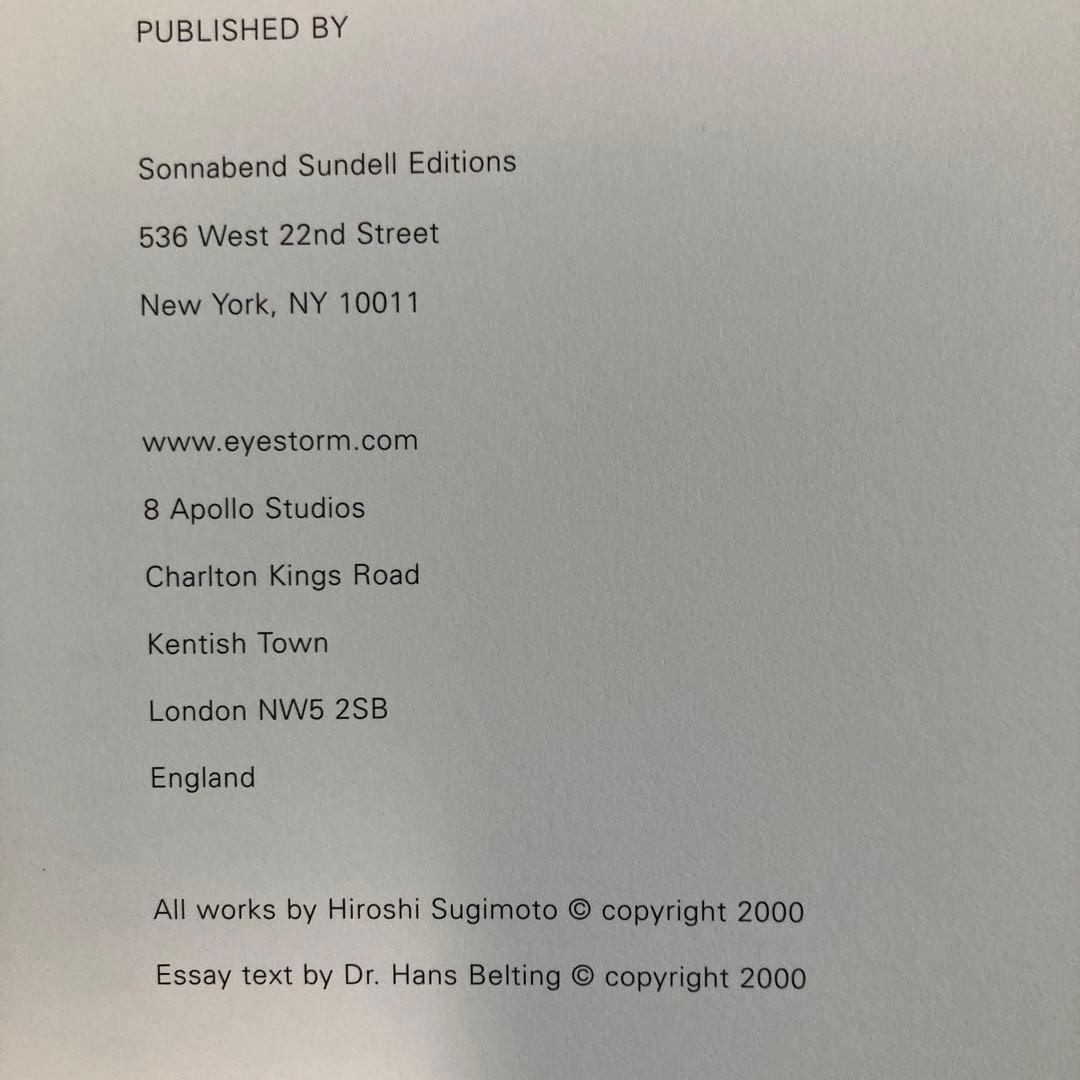 杉本博司　THEATERS　Sonnabend Sundell 　初版