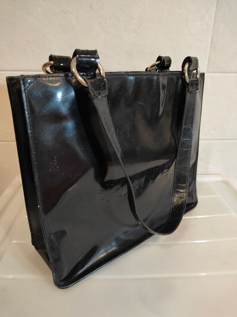 太陽様　CHANEL シャネル ブラックレザー トートバッグ ショルダーバッグ