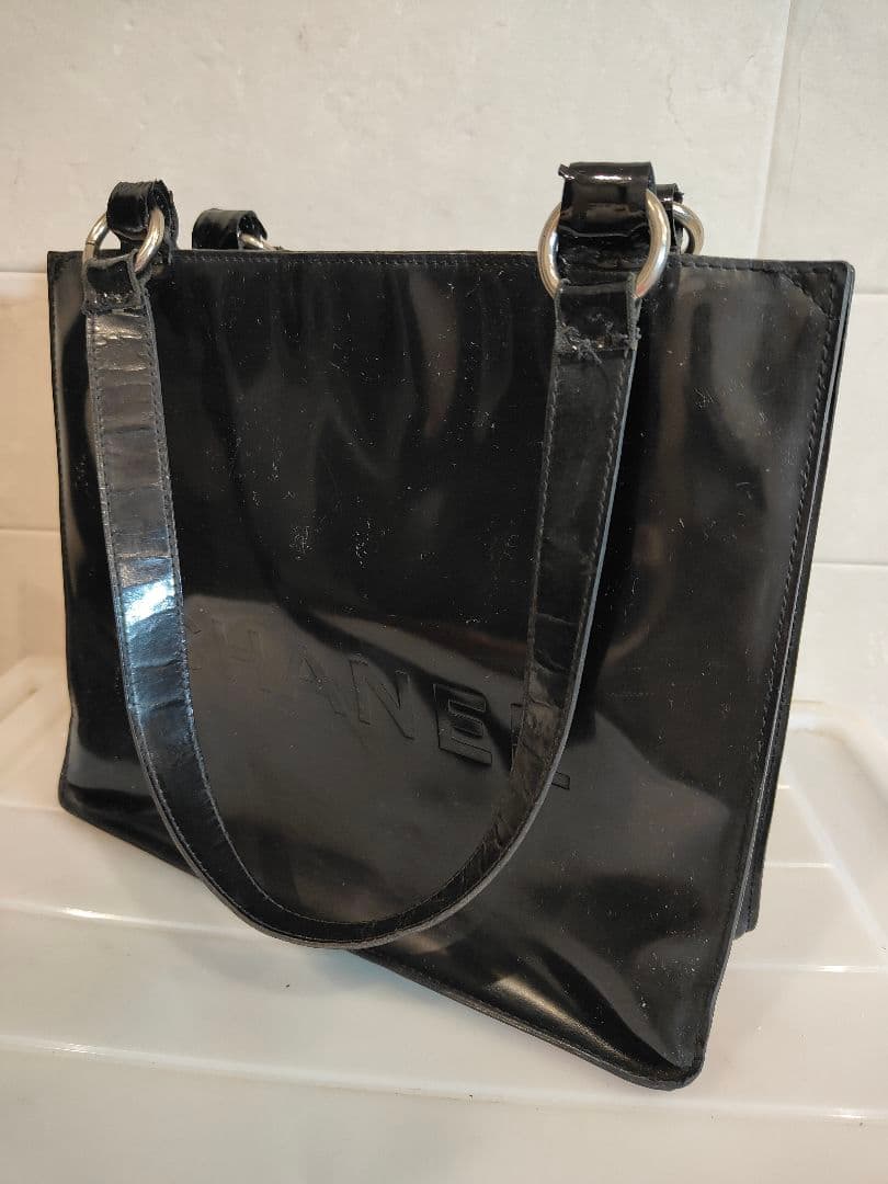 太陽様　CHANEL シャネル ブラックレザー トートバッグ ショルダーバッグ