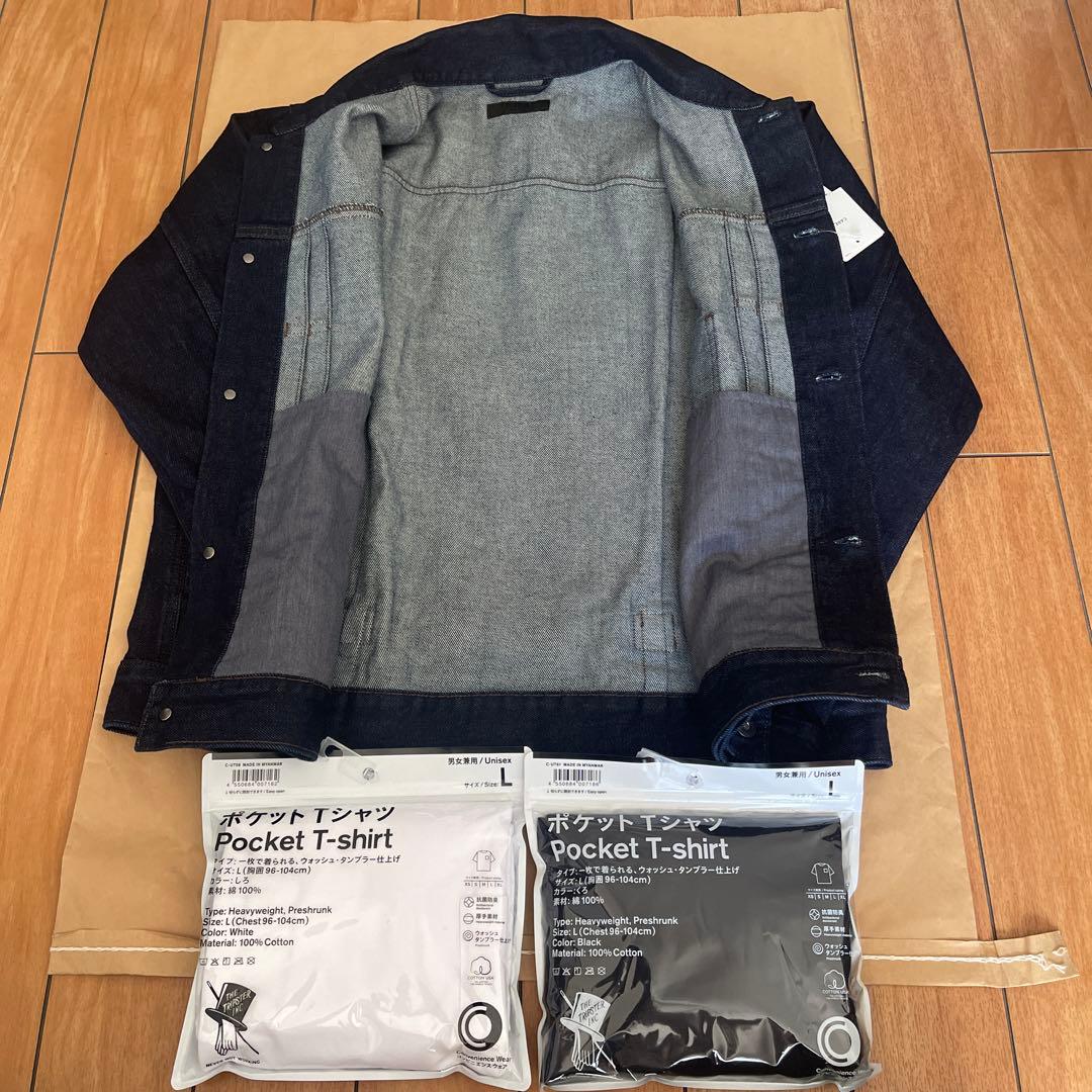 未使用品　ユニクロ　トラッカージャケットとトリップスターTシャツ白黒のセット売り