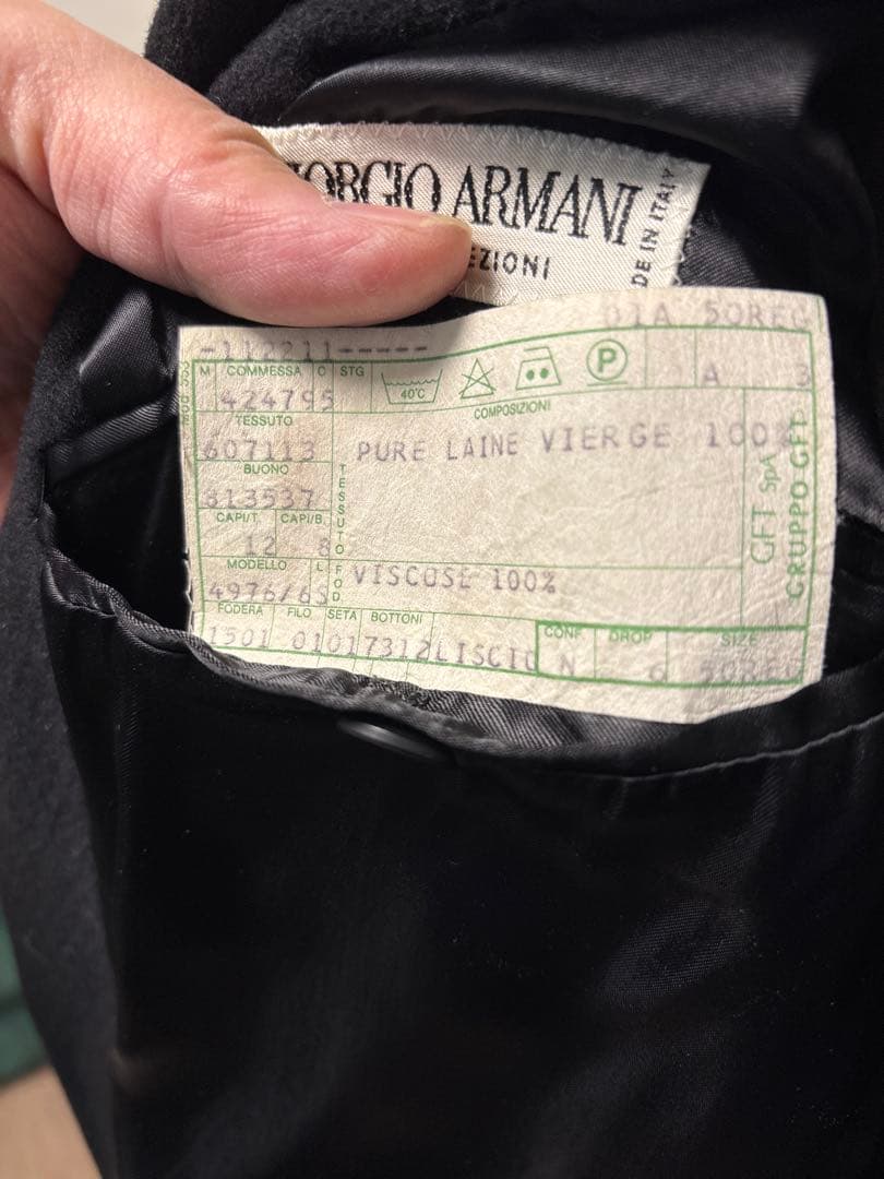 GIORGIO ARMANI ロングコート 50REG（L相当） ウール100%