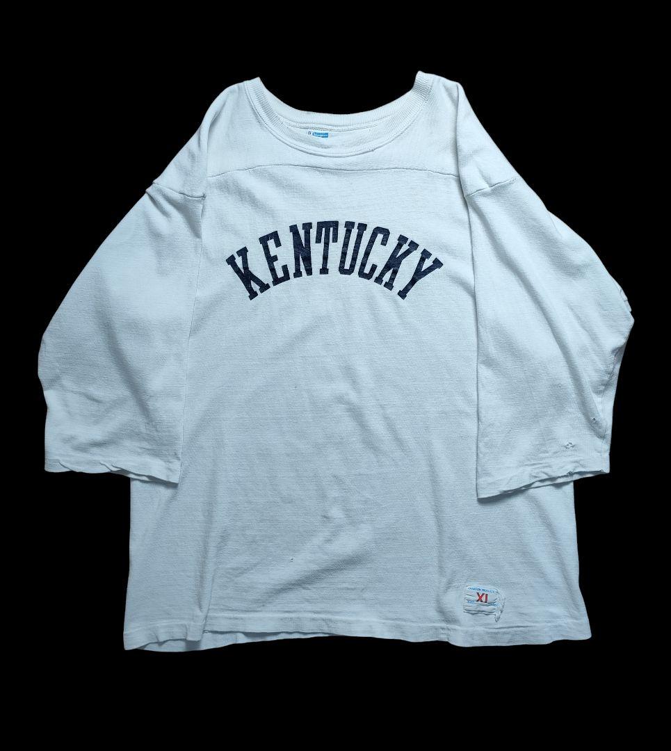 70s Champion フットボールT XL ビンテージ 綿100 ホワイト