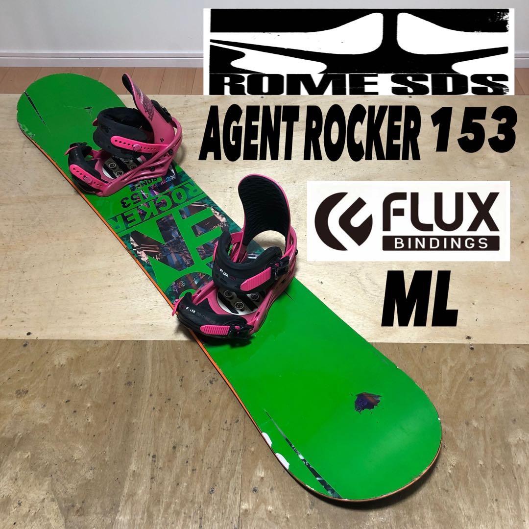 ROME スノーボード グラトリ スノボ ロッカーボード FLUX ビンディング