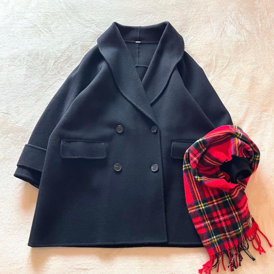 美品✨川口春奈衣装 Mila Owenハーフ丈Ａラインコート silent 黒