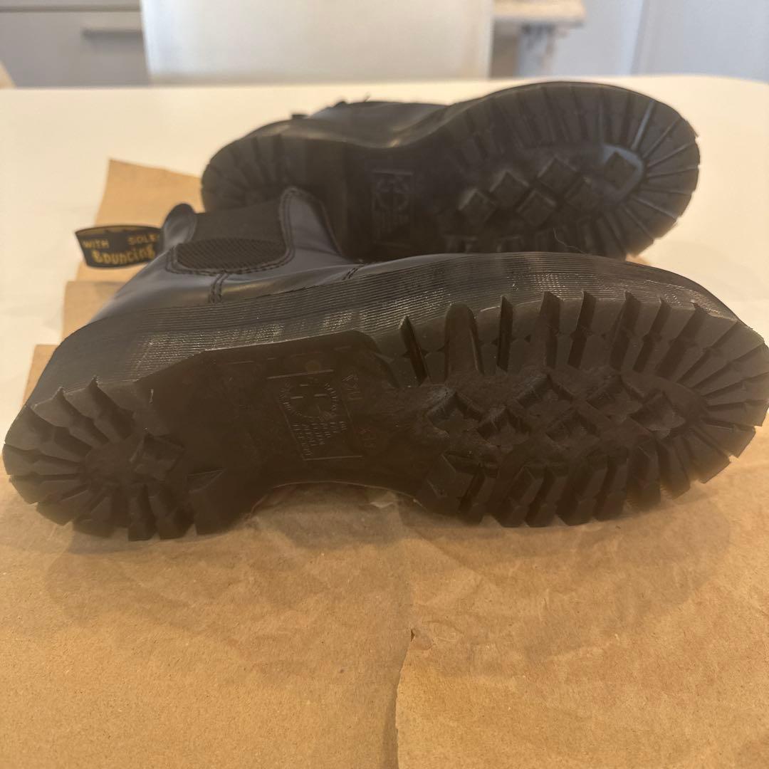 ドクターマーチン　サイドゴアブーツ 黒 レザー イエローステッチ