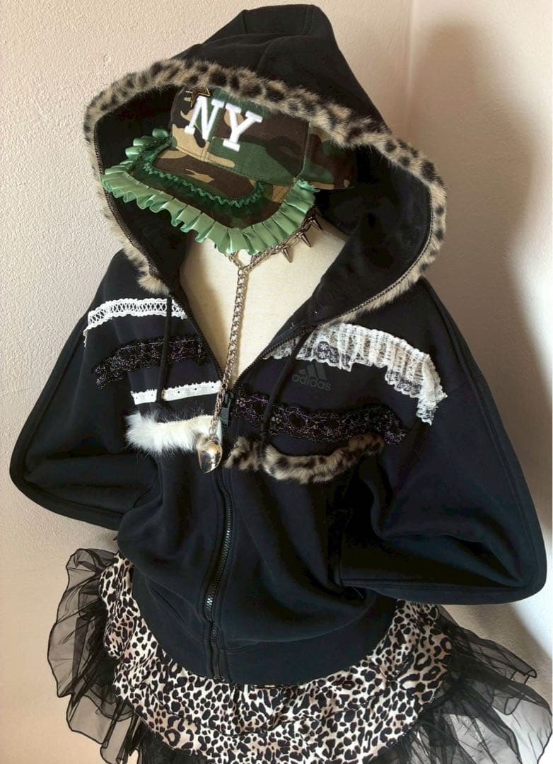 レア✴︎adidasファーリメイク00sy2k 平成ギャル　ゴシックレースNANA