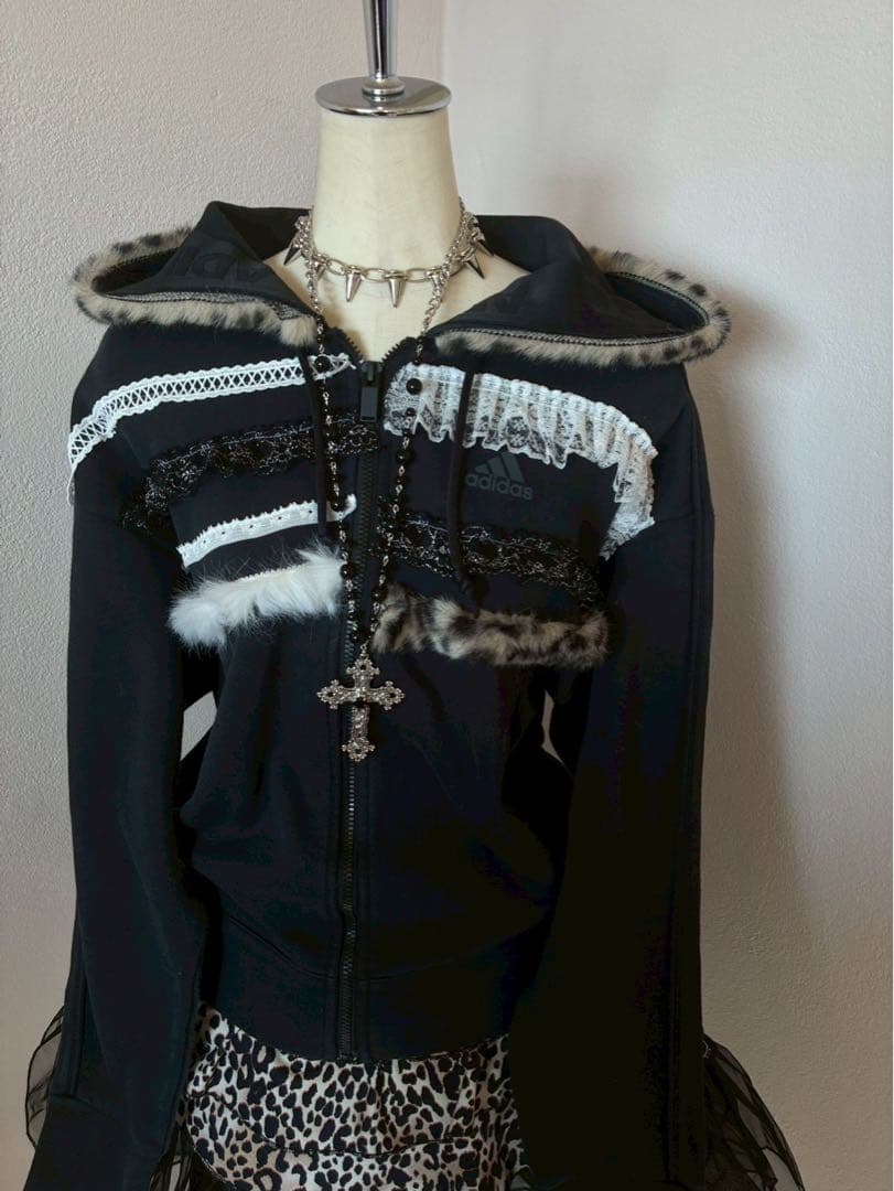 レア✴︎adidasファーリメイク00sy2k 平成ギャル　ゴシックレースNANA