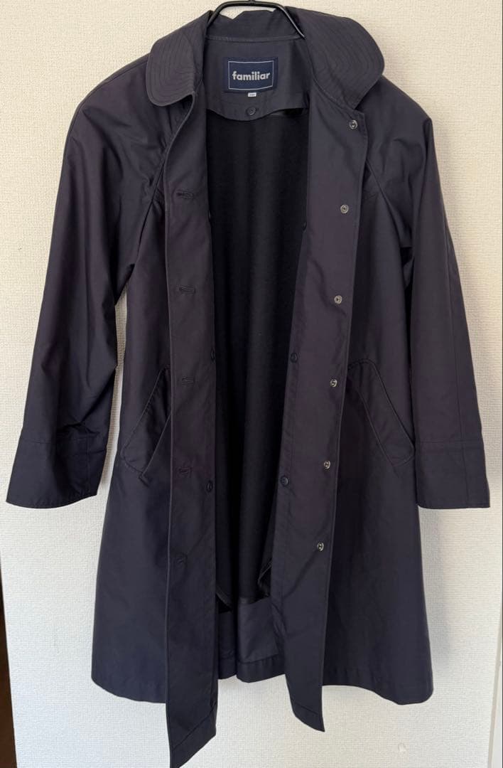 ファミリア familiar 定番オーバーコート紺　140