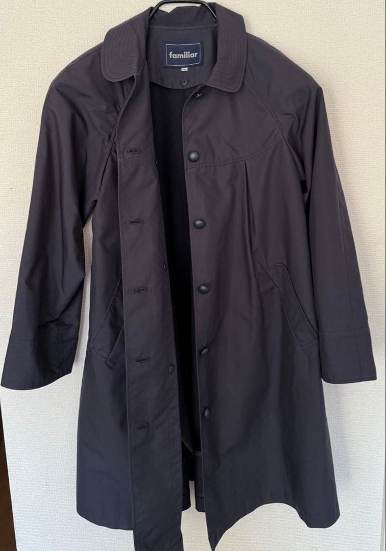 ファミリア familiar 定番オーバーコート紺　140