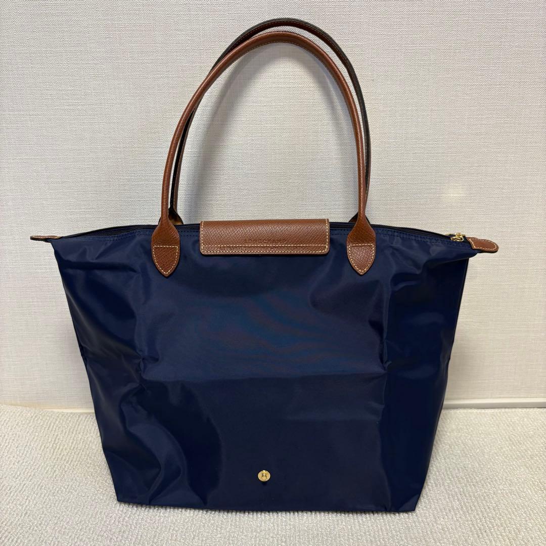 美品✨ロンシャン ル プリアージュ トートバッグ　ネイビー　Lサイズ　ロング