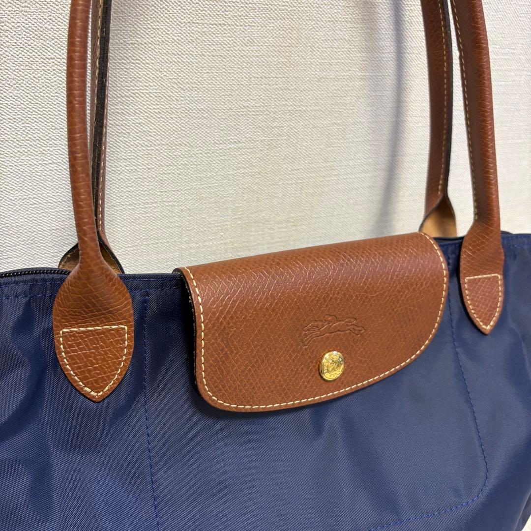 美品✨ロンシャン ル プリアージュ トートバッグ　ネイビー　Lサイズ　ロング