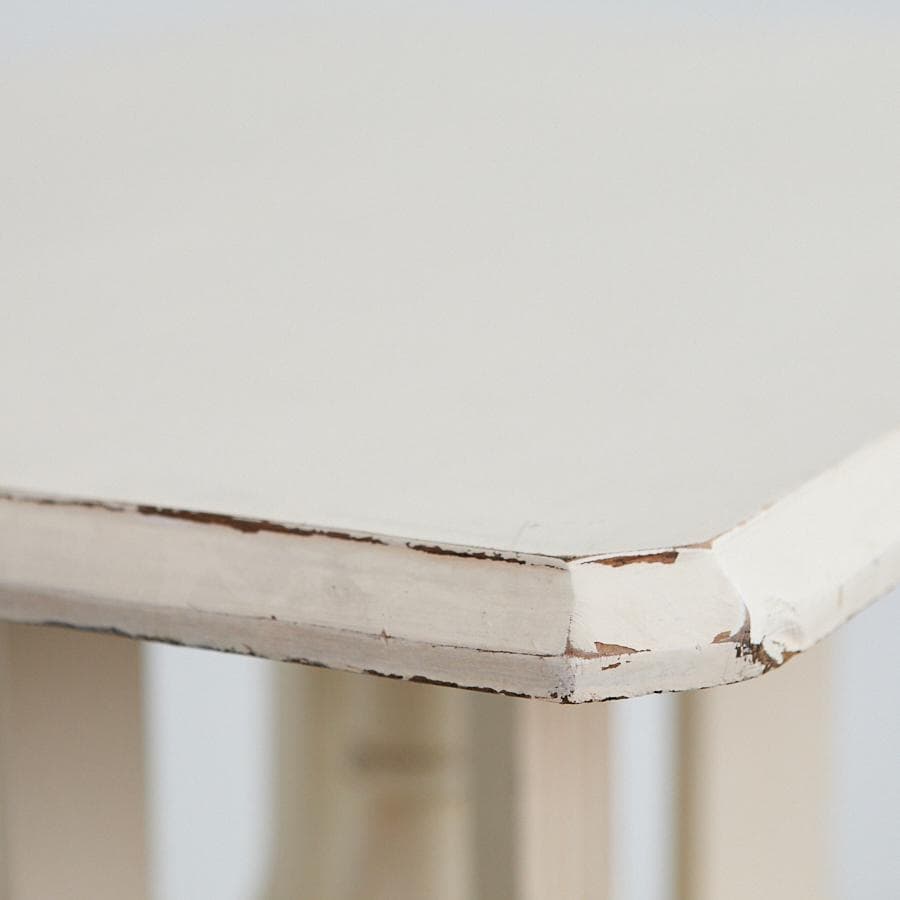 アンティーク調　テーブル　サイドテーブル　アイボリー　白　木製　ヨーロッパ調