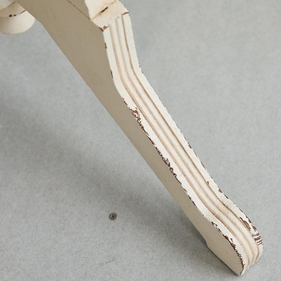 アンティーク調　テーブル　サイドテーブル　アイボリー　白　木製　ヨーロッパ調