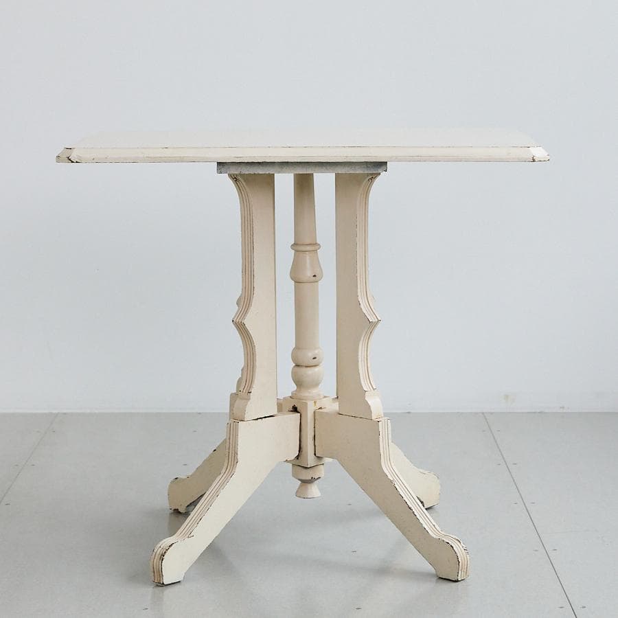 アンティーク調　テーブル　サイドテーブル　アイボリー　白　木製　ヨーロッパ調