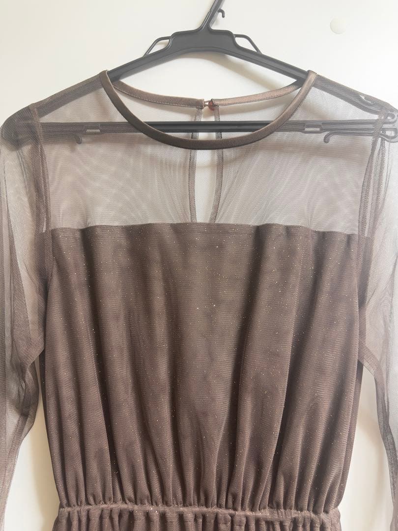 【美品】my shawty オケージョンドレス ロング ブラウン