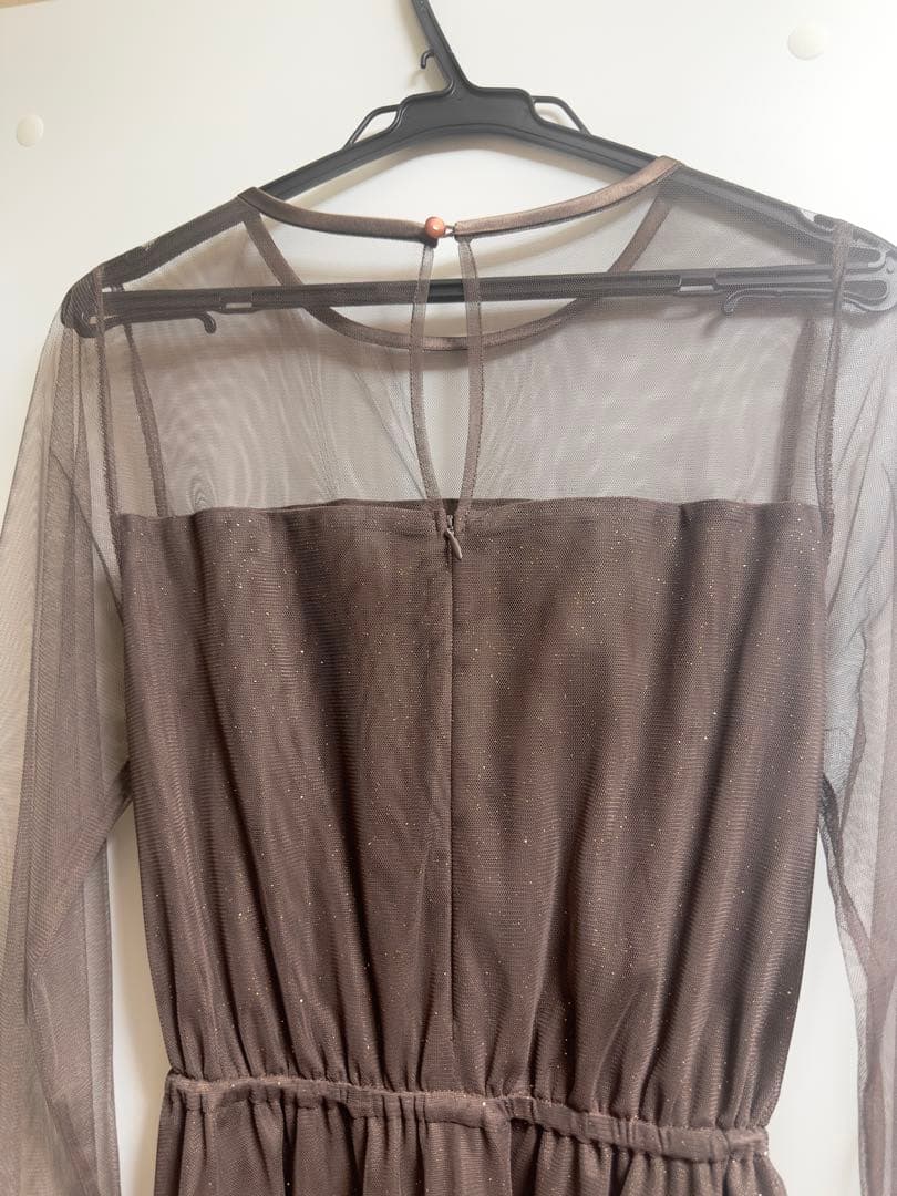 【美品】my shawty オケージョンドレス ロング ブラウン