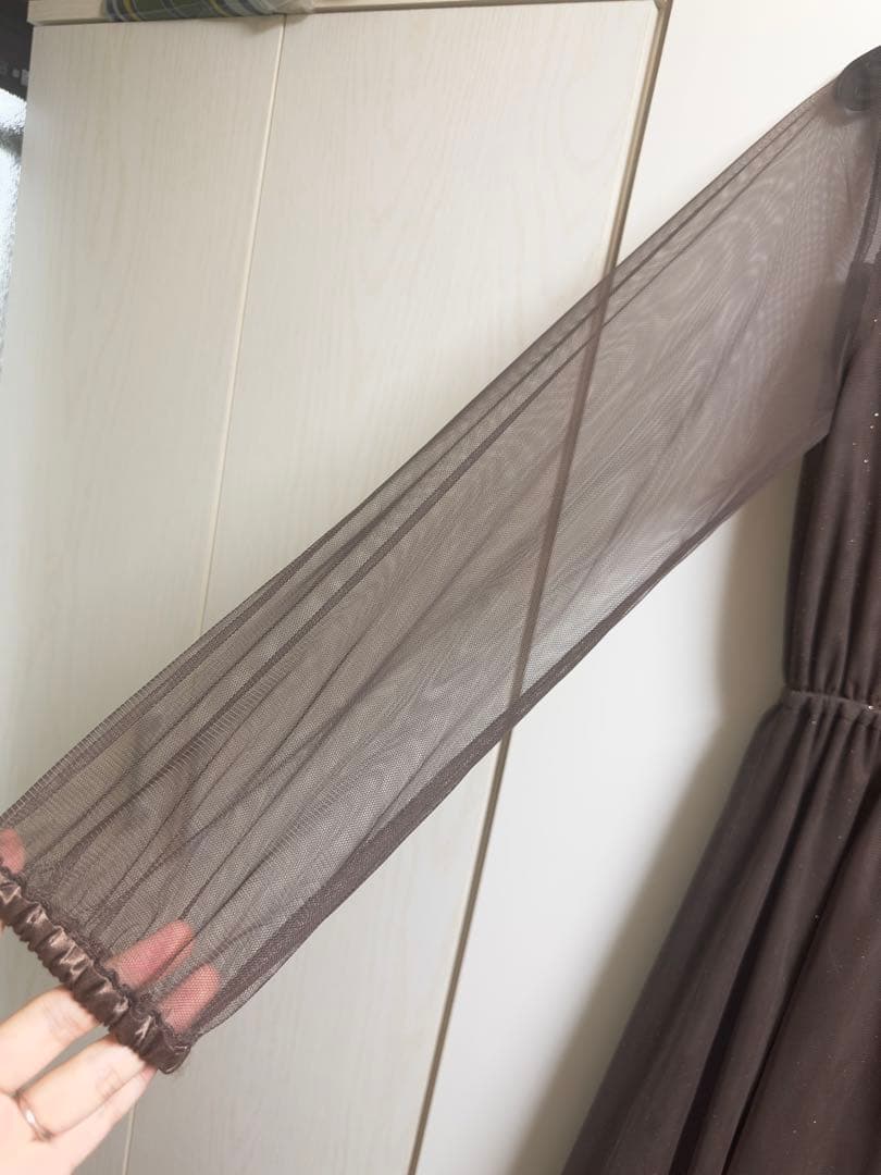 【美品】my shawty オケージョンドレス ロング ブラウン