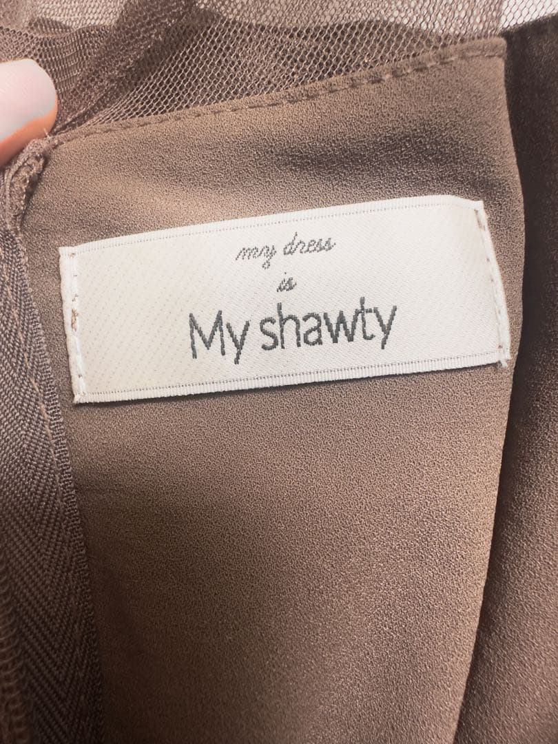 【美品】my shawty オケージョンドレス ロング ブラウン