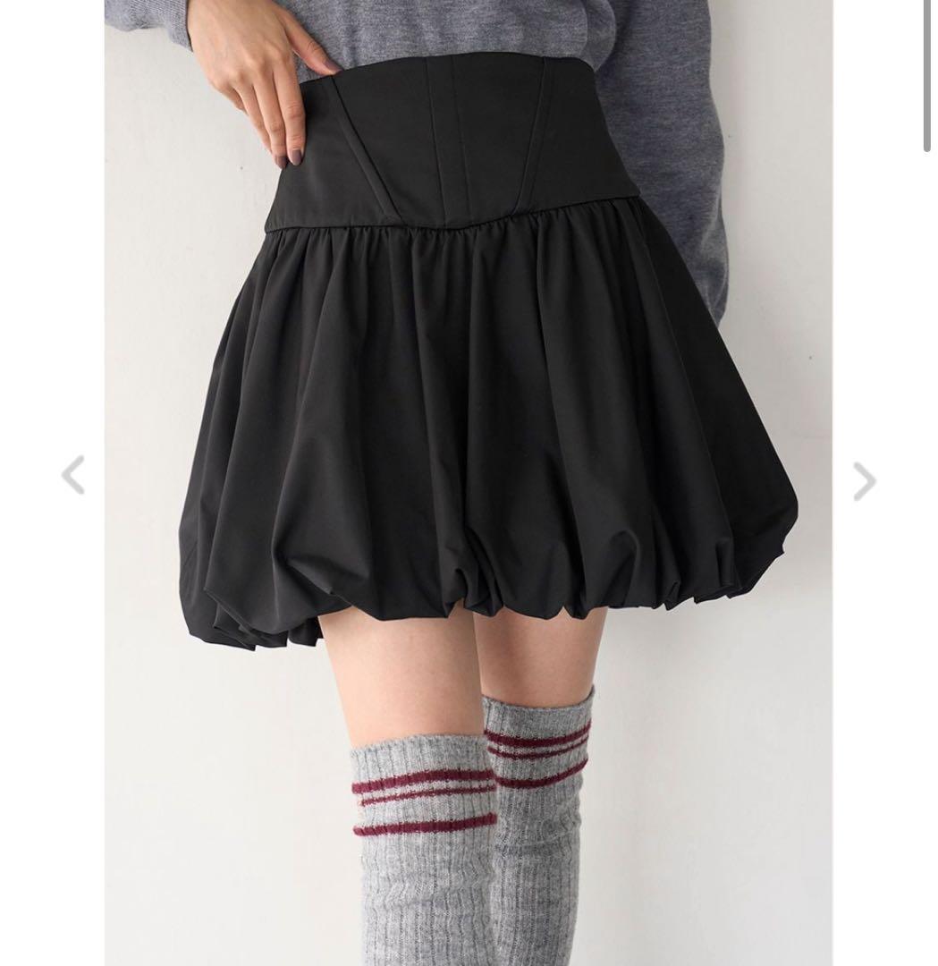 【新品未使用】snidel スナイデル　バルーンミニスカート　ブラック　サイズ0