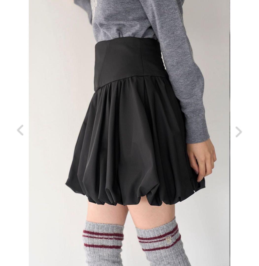 【新品未使用】snidel スナイデル　バルーンミニスカート　ブラック　サイズ0