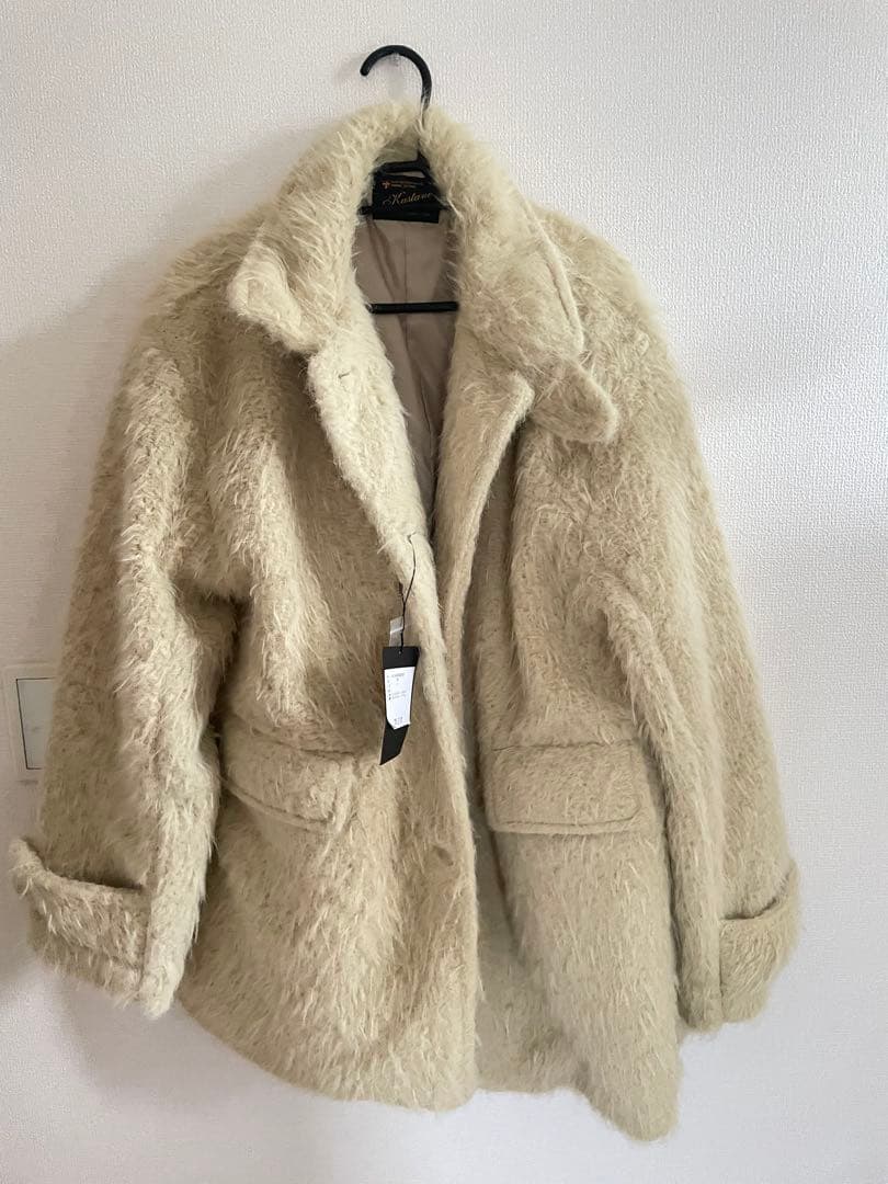 週末限定値下 新品未使用タグ付き kastane シャギーコート イエロー