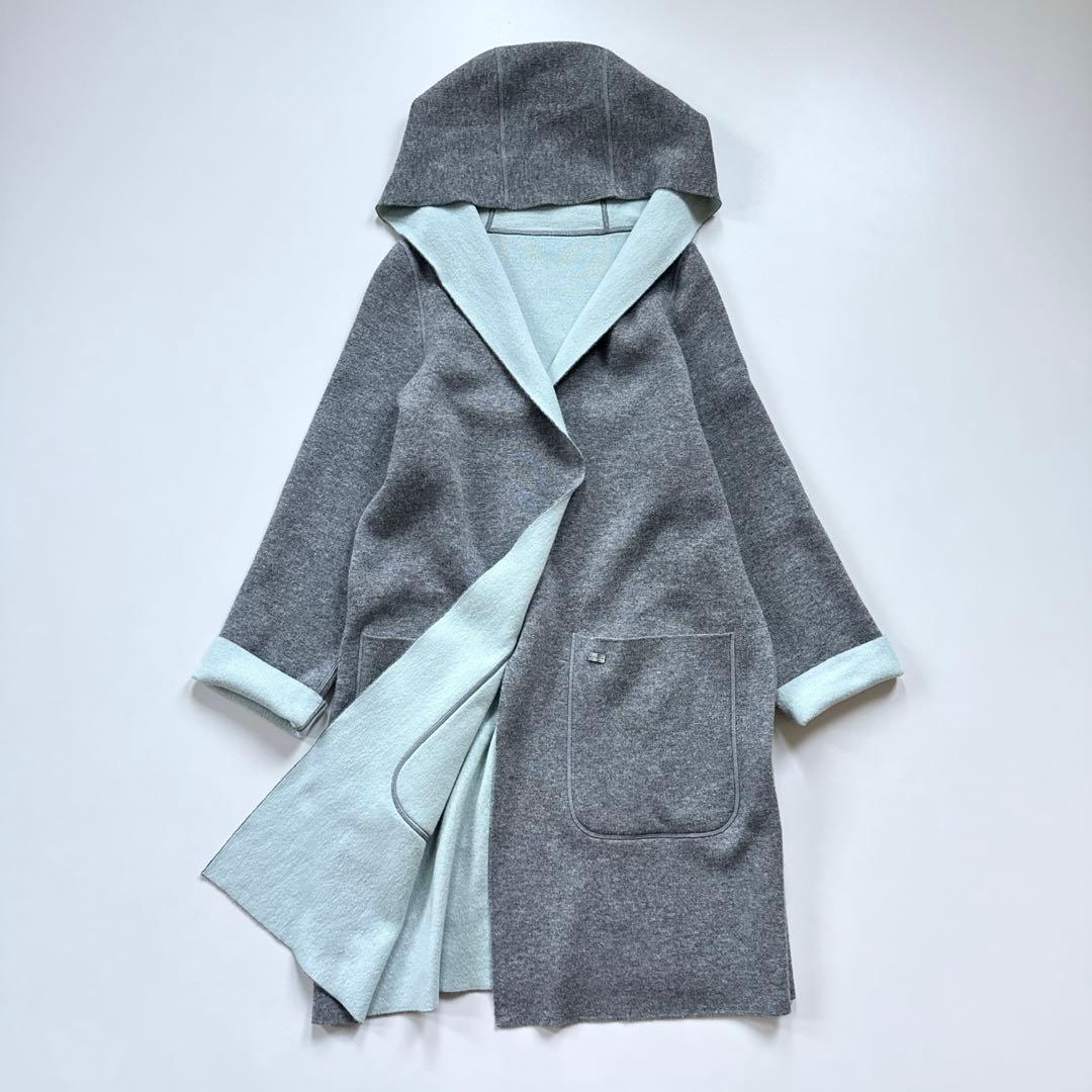 美品✨フォクシー カシミヤ100% ロングコート ダブルフェイス リバーシブル