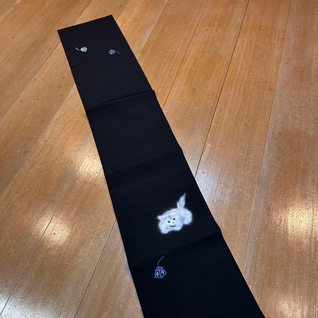 正絹＊名古屋帯＊おそめ仕立て＊猫