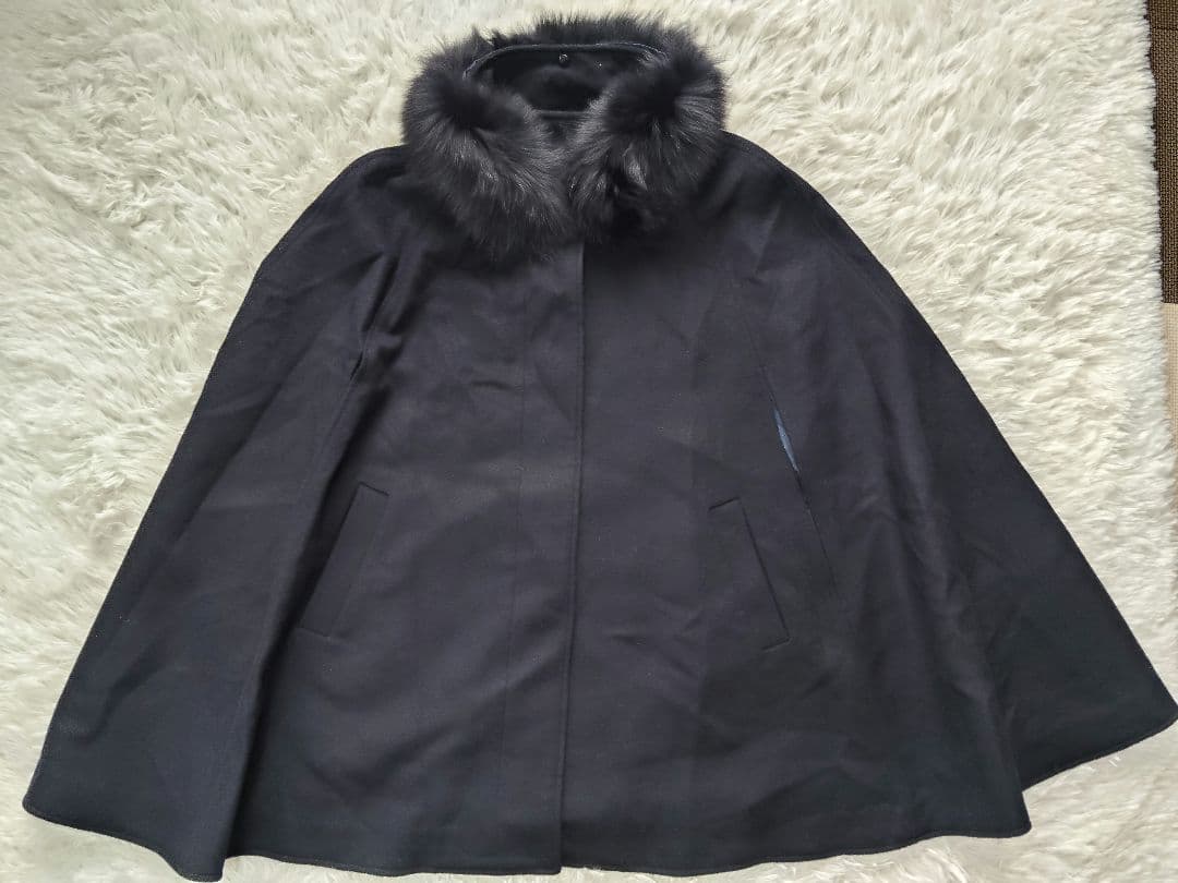 RUIRUE BOUTIQUE　ポンチョコート　フォックスファー　2L