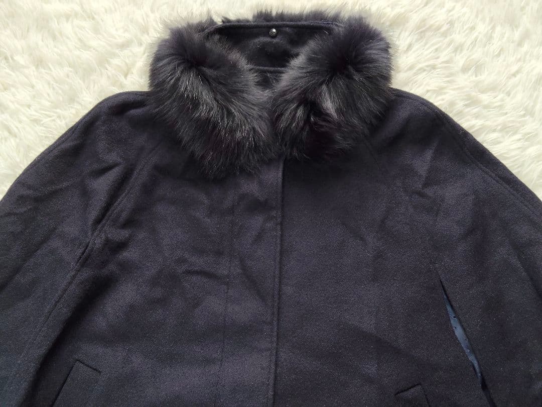 RUIRUE BOUTIQUE　ポンチョコート　フォックスファー　2L