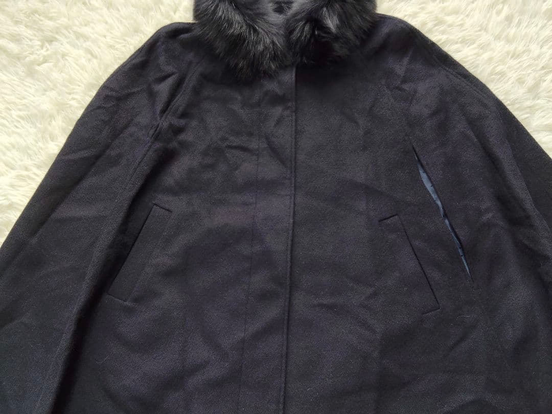 RUIRUE BOUTIQUE　ポンチョコート　フォックスファー　2L