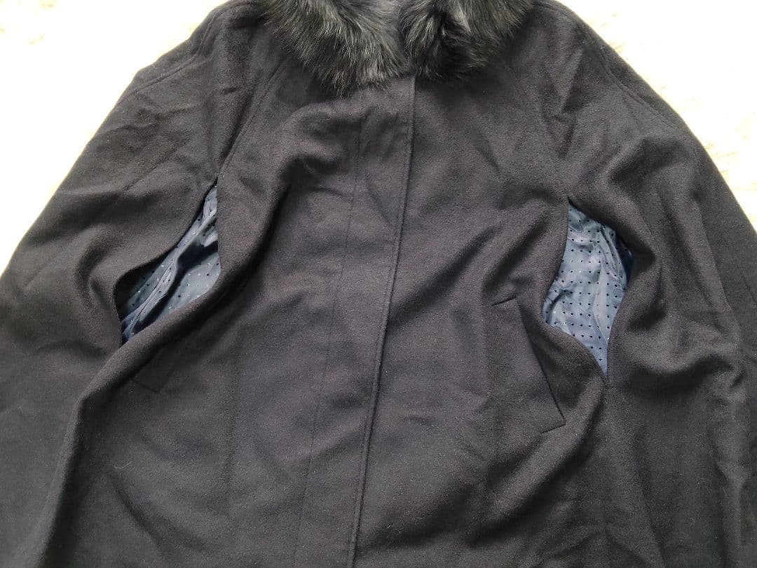 RUIRUE BOUTIQUE　ポンチョコート　フォックスファー　2L