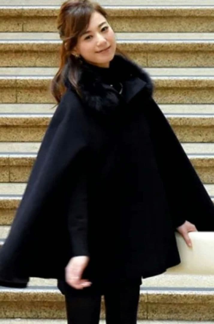 RUIRUE BOUTIQUE　ポンチョコート　フォックスファー　2L