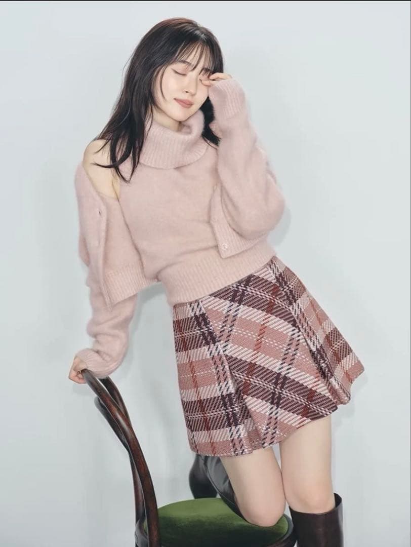 【新品未使用】SNIDEL ロービングチェックミニスカート