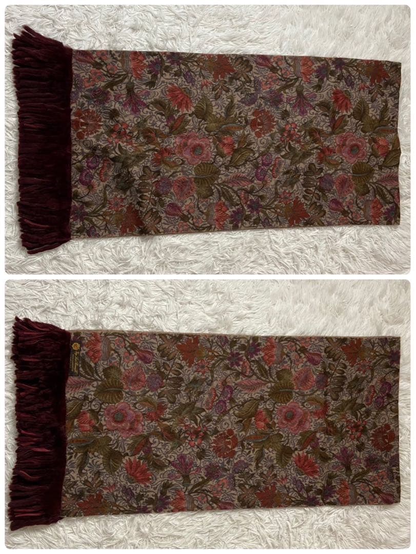 Loro Piana ロロピアーナ カシミヤ100% 花柄 マフラー 大判 希少