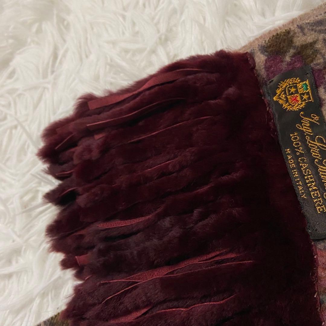 Loro Piana ロロピアーナ カシミヤ100% 花柄 マフラー 大判 希少