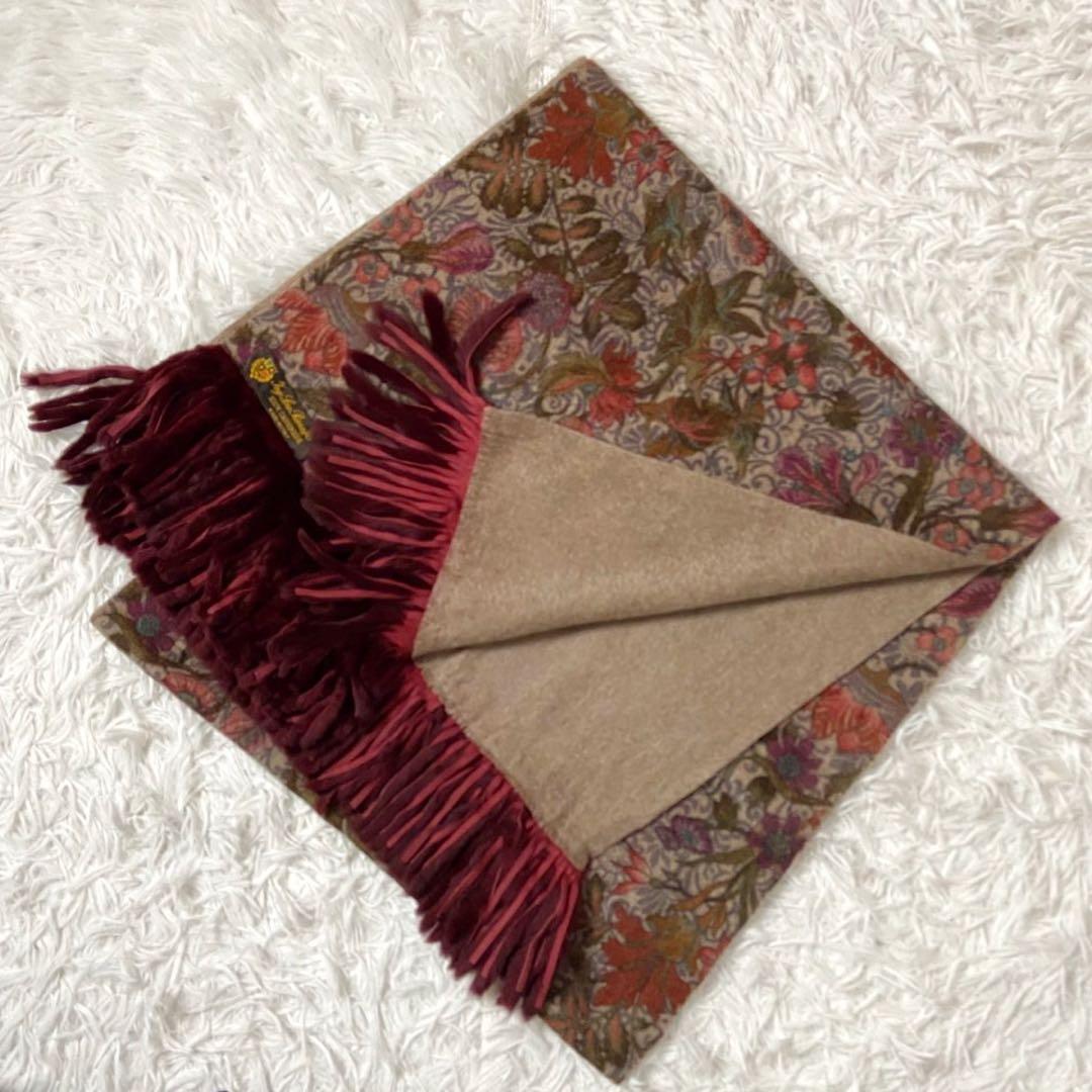 Loro Piana ロロピアーナ カシミヤ100% 花柄 マフラー 大判 希少