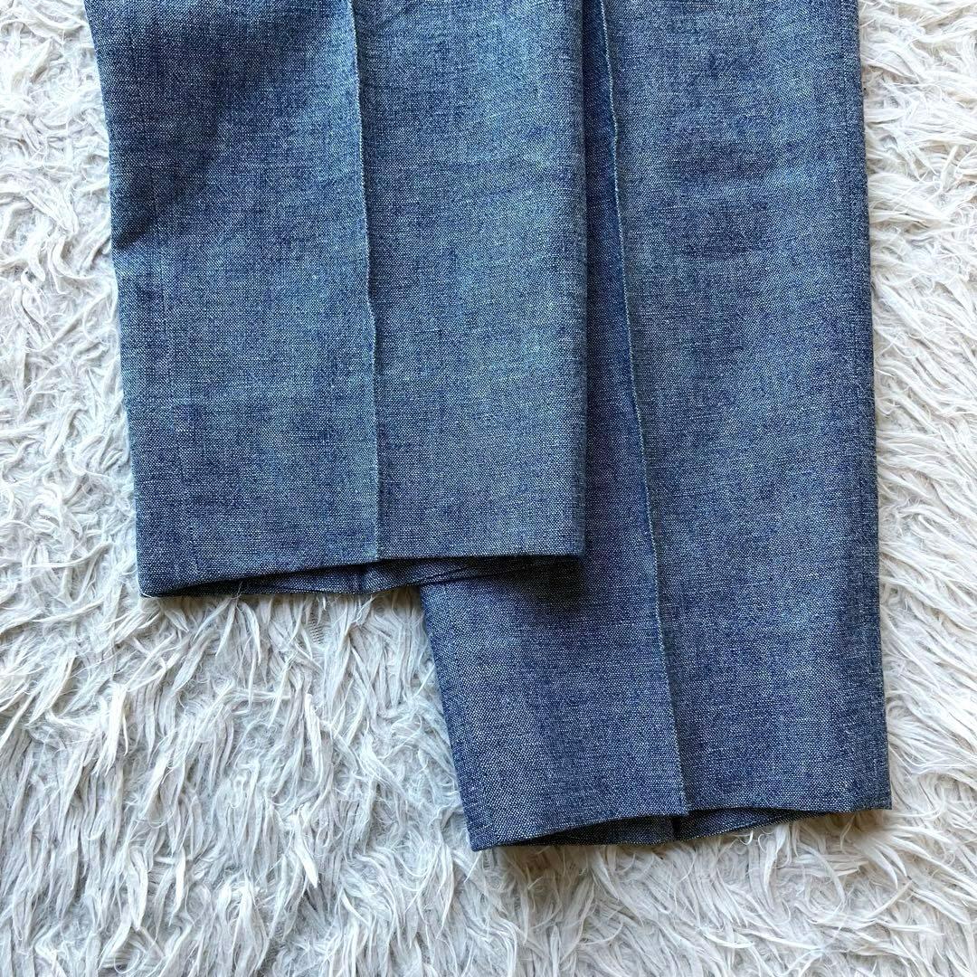 【美品 イタリア製 L】スティレラティーノ　スラックス　ブルー　コットン100%