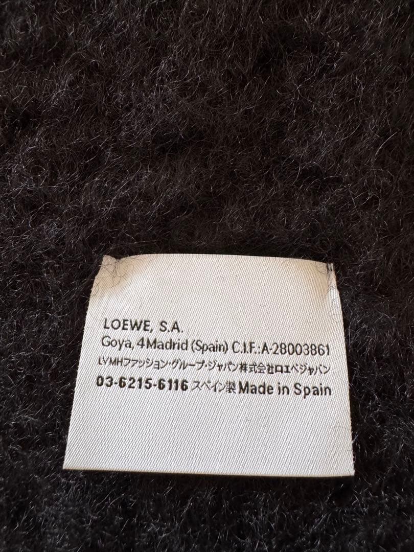 ルナ 　LOEWE マフラー　モヘア&ウールブレンド　ブラック