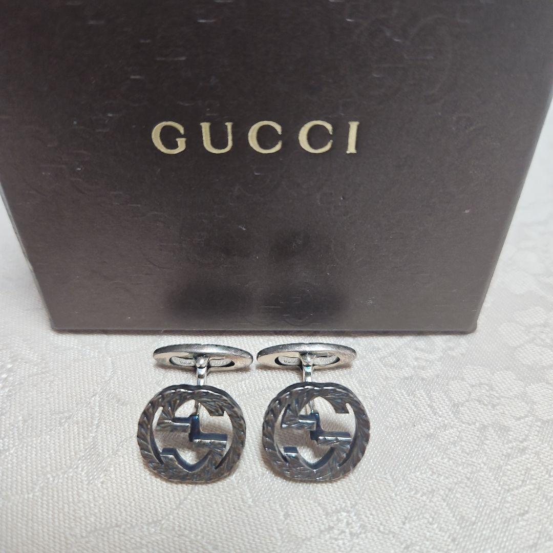 GUCCI　カフスボタン　インターロッキング　GG