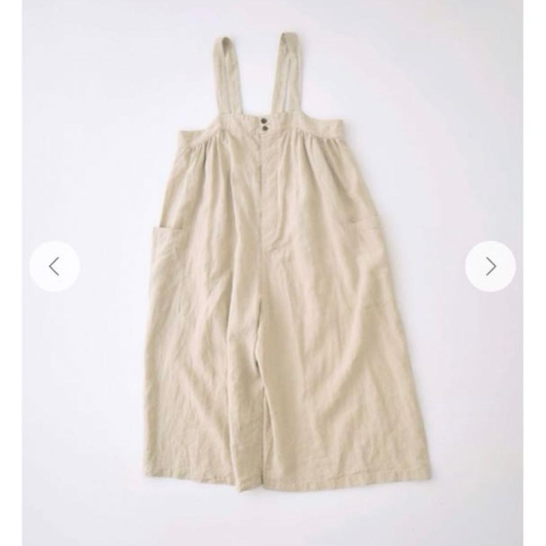 ネストローブ　ブラックリネンワイドサロペット