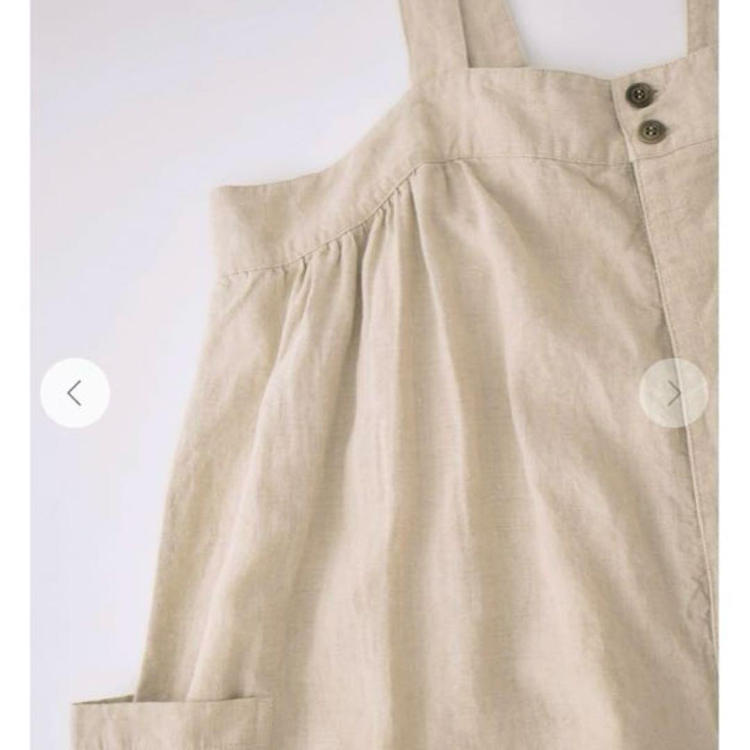 ネストローブ　ブラックリネンワイドサロペット