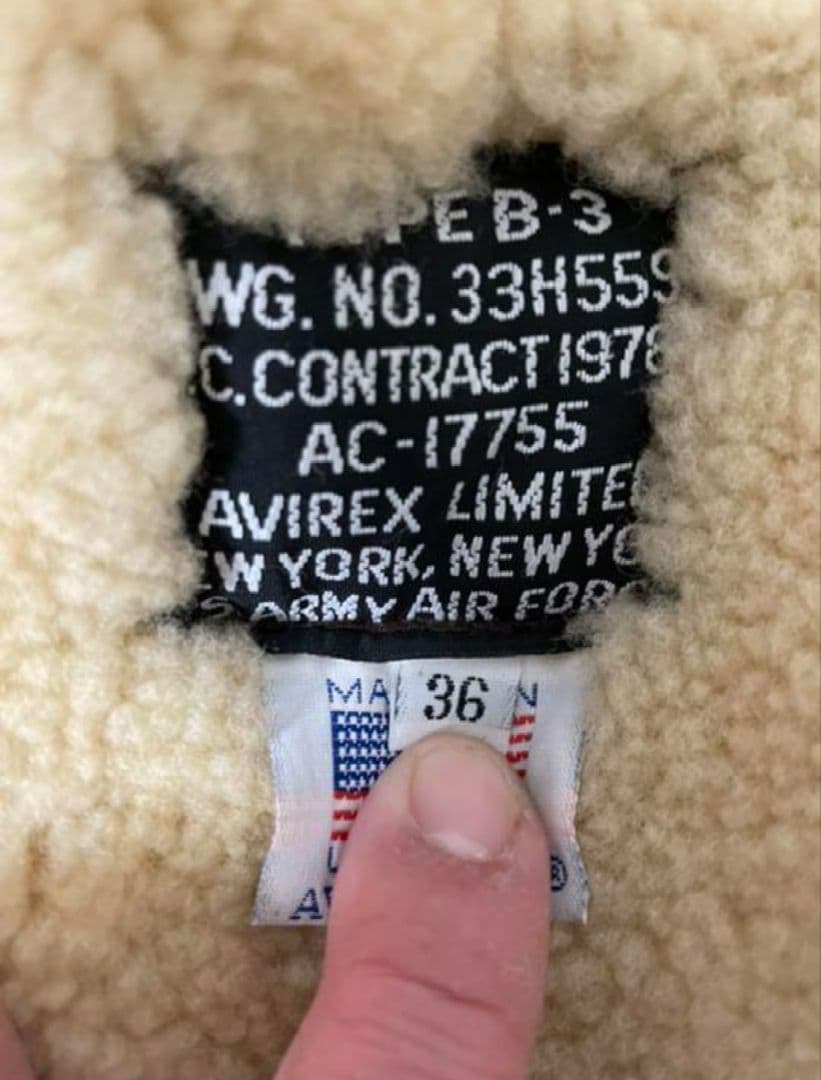 AVIREX B-3　大戦モデル　フライトジャケット アヴィレックス