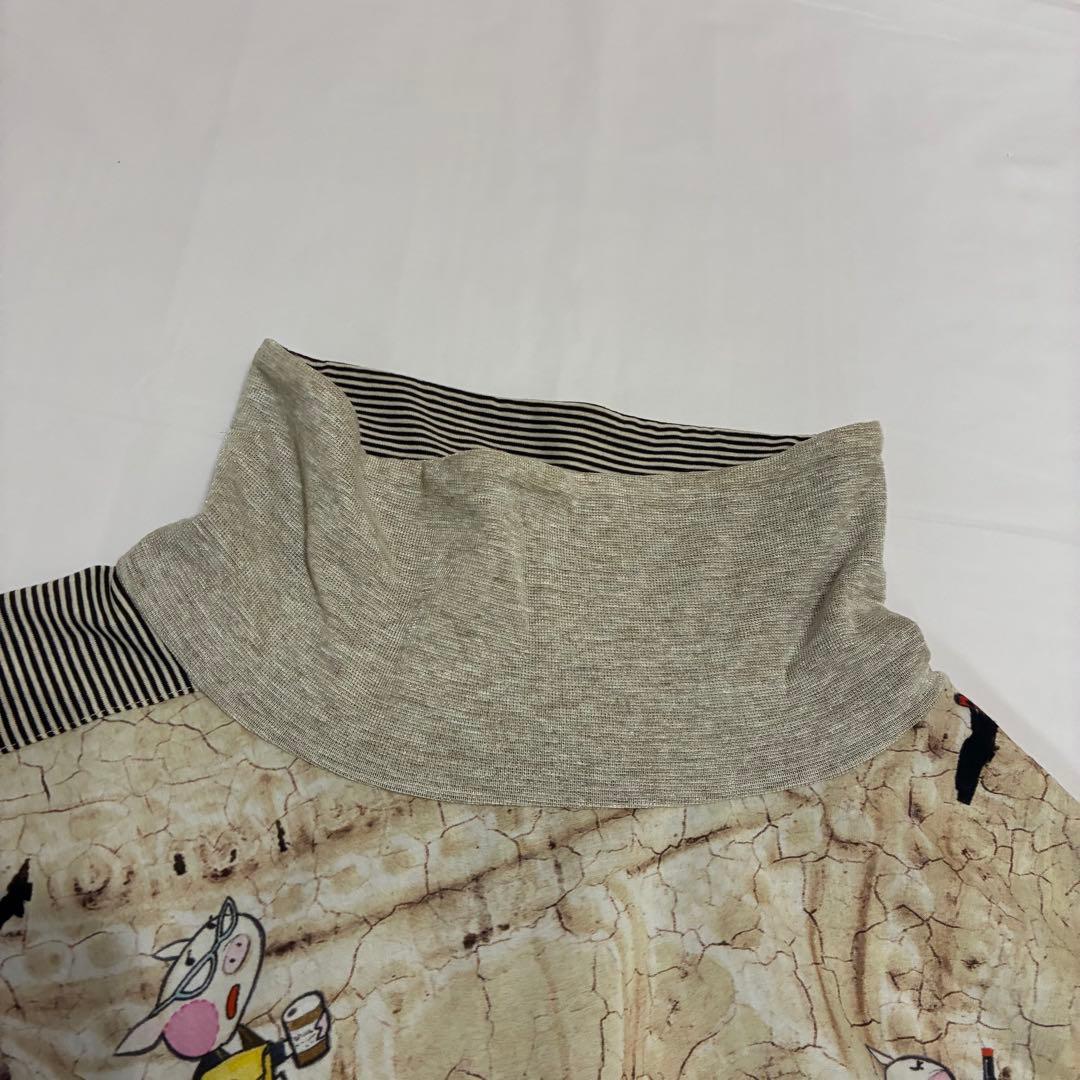 日本製　OLLEBOREBLA　切替チュニック　働くぶたさん　コットン　長袖