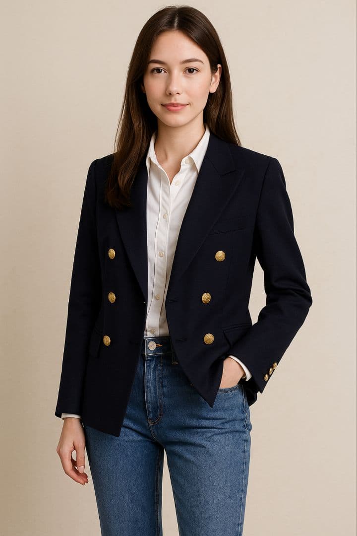 美品✨ラルフローレン 金ボタン 紺ブレ レディースS相当