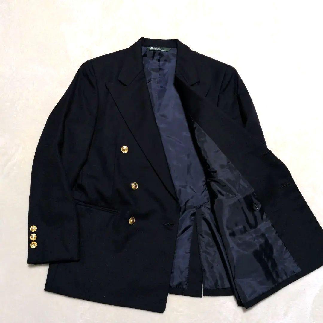 美品✨ラルフローレン 金ボタン 紺ブレ レディースS相当