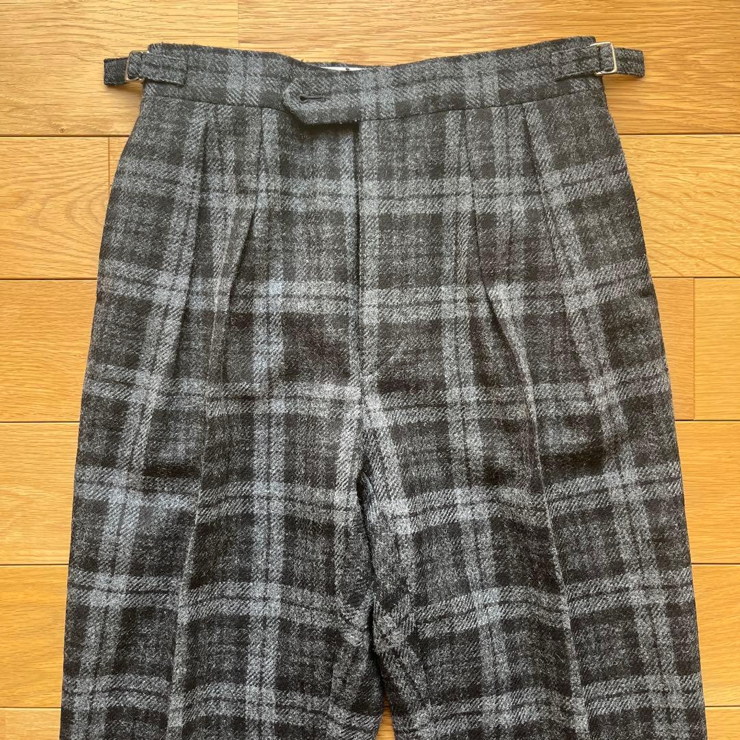 パンツ NEAT Wide Type II Black Gray Check Wool