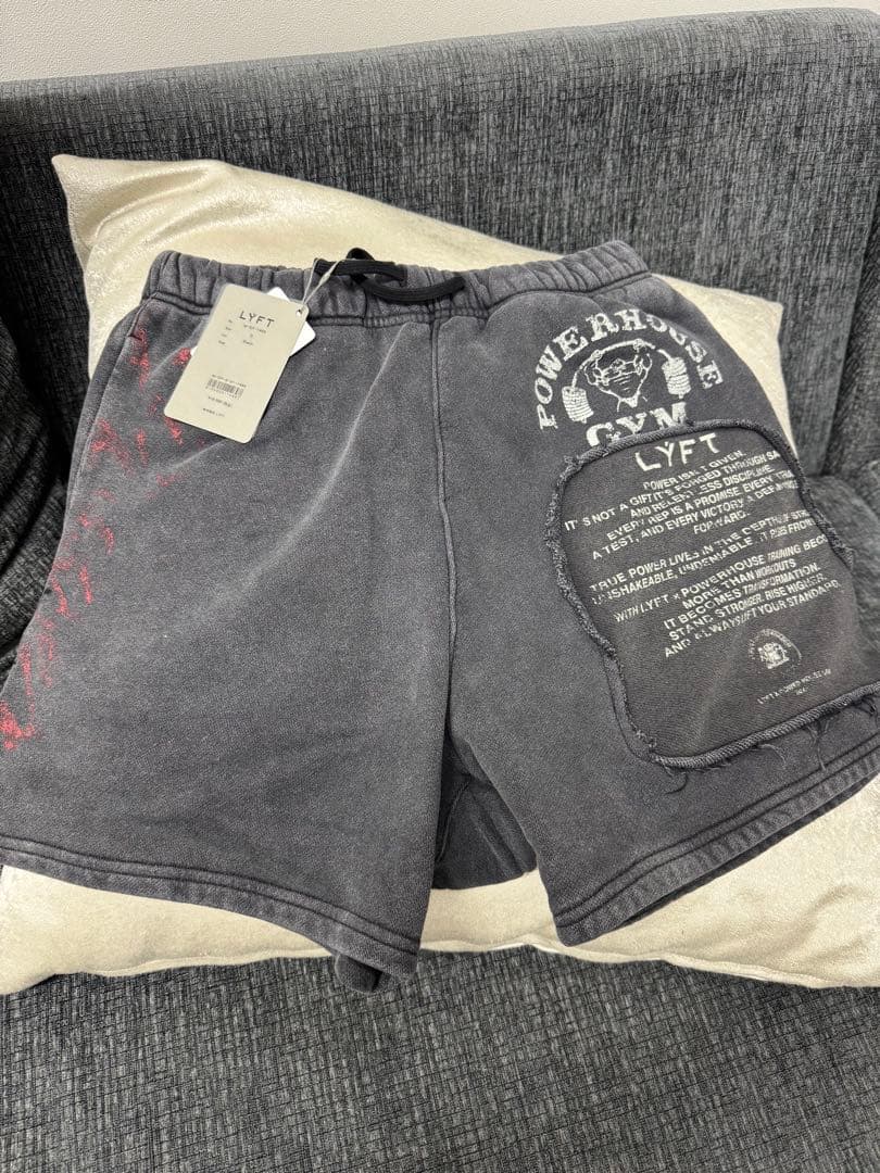 【Sサイズ】LÝFT × パワーハウスコラボ ショートパンツ 【Black】