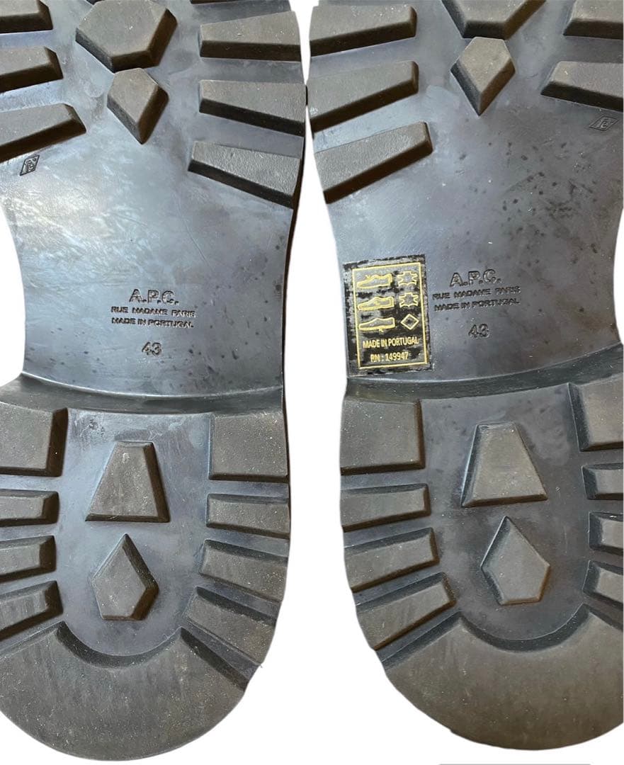 美品　箱付き　APC アーペーセー　デッキ　モカシン　シューズ　レザー　ブラウン