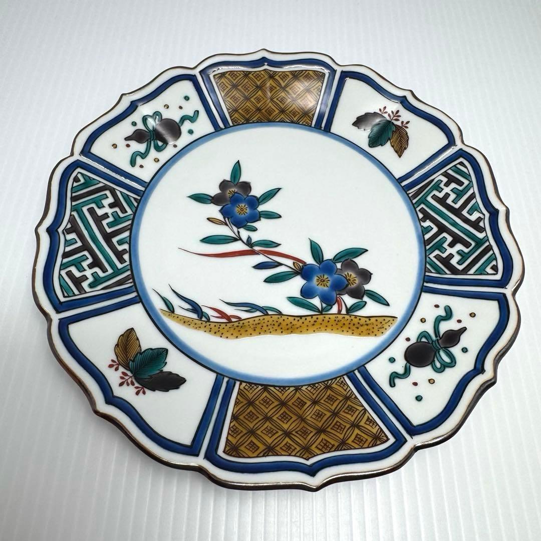 新品 九谷焼 西田伸也 銘々皿 中皿 5枚セット 鳥 花 伝統工芸