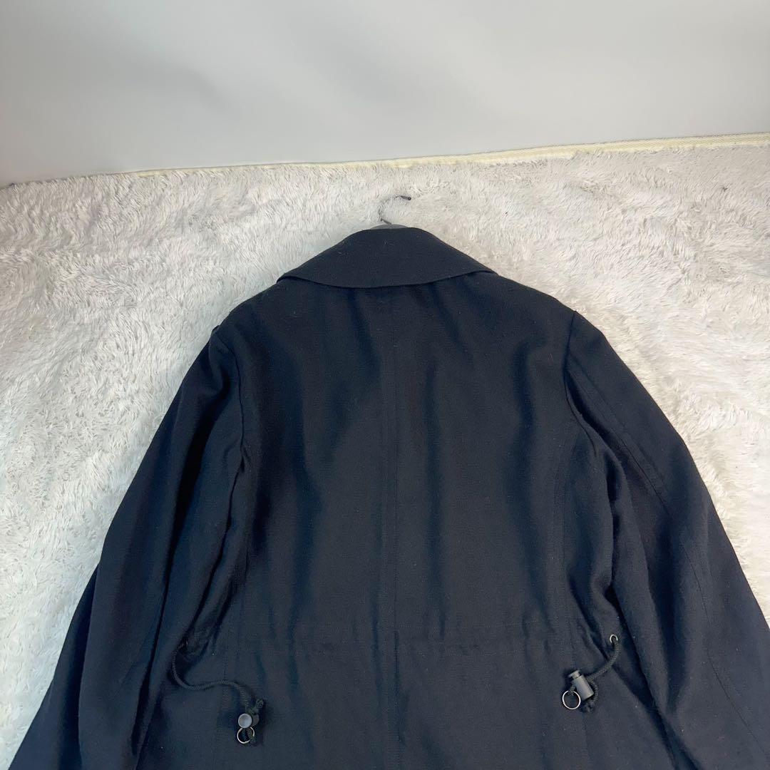 ワイズ　ヨウジヤマモト　Pコート　レザータグ　M 羊革　黒　ウール　チェスター